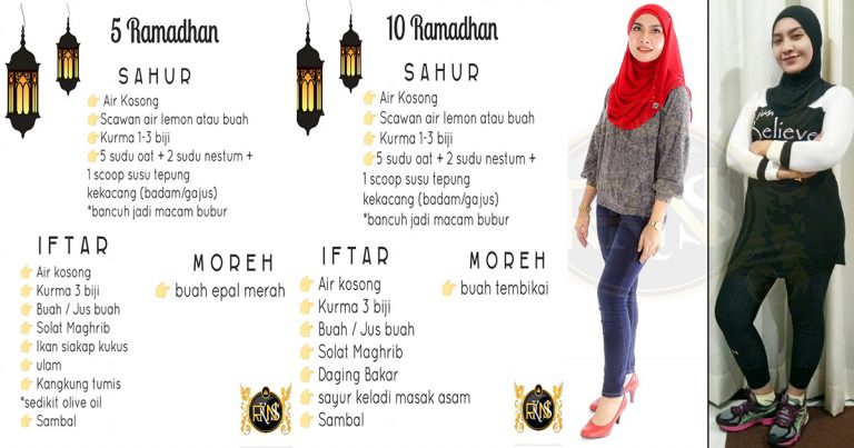 Menu Diet Untuk 10 Hari Ramadan Bagi Yang Nak Turunkan 5KG-10KG Dalam Tempoh Sebulan