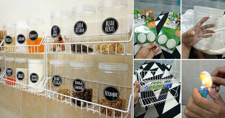 DIY Spice Rack Untuk Dapur Kecil. Mudah & Kemas, Tak Perlu Tebuk Dinding