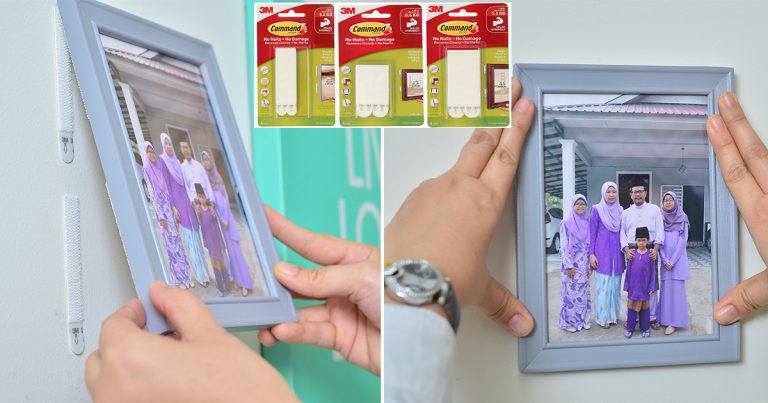 Gantung Mudah, Tanggal Pun Tiada Kesan! Ini Cara Paling Senang dan Bijak Untuk Hias Dinding Rumah Raya Nanti