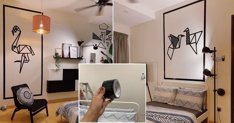 Idea buat Feature Wall Guna Sellotape. Hasilnya Cantik Berseni, Murah Pula!
