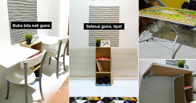 Lepas Pakai, Lipat! DIY Foldable Table Pelbagai Guna, Jimat Ruang & Wang Modal RM17 Saja