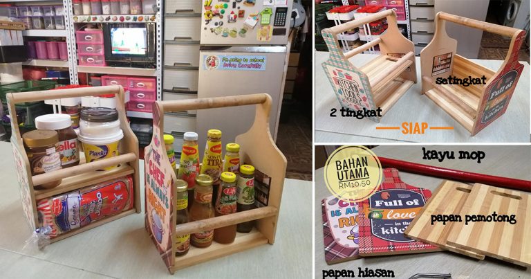 DIY Rak Untuk Botol Sos, Modal Cuma RM10 Tapi Hasilnya Dapur Jadi Kemas