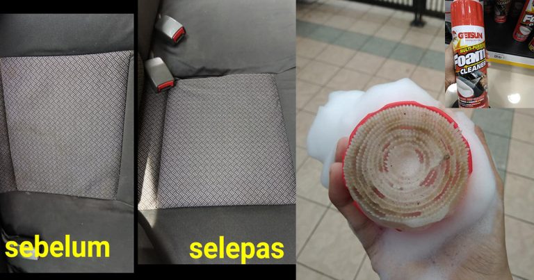 Bersihkan Sendiri Kesan Kotor Pada Kusyen Kereta. Modal Tak Sampai RM10