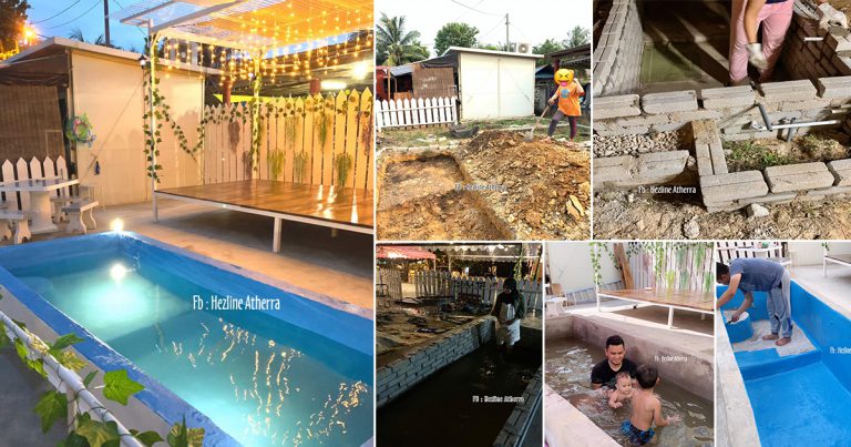 Demi Anak-anak Ibu Ini Sanggup Bina Sendiri Kolam. Sebulan Siap, Bajet RM5k!