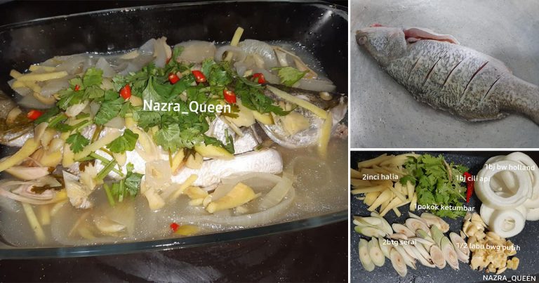 Senang Sangat Buat Siakap Stim! Bahan Semua Ada Di Dapur, Modal RM10 Dah Dapat Makan Sedap