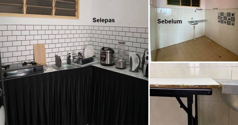 Cara Susun Atur Dapur Tanpa Kabinet, Cuma Guna Meja Banquet Tetap Nampak Kemas & Cantik