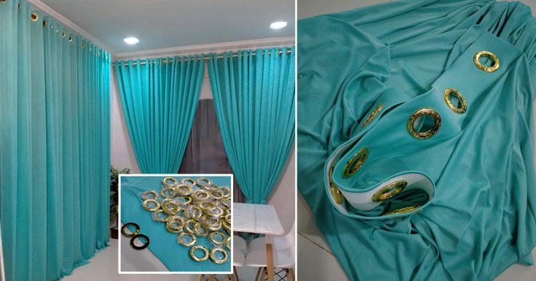 DIY Langsir Eyelet Dari Kain Jersey. Nampak Mewah Tapi Sebenarnya Murah