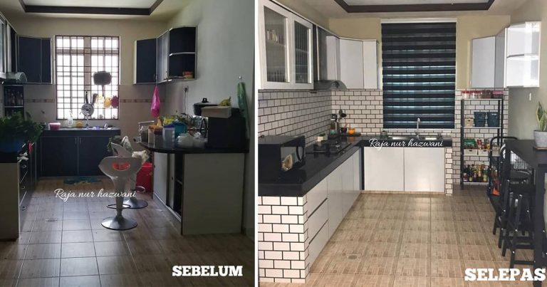 Makeover Dapur Versi Bajet, Kos Tak Sampai RM800. Hasilnya Dapur Kecil Nampak Luas & Kemas