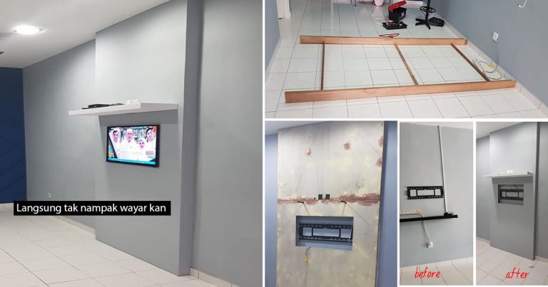 DIY Panel TV Untuk Sorok Wayar Berselirat Supaya Ruang Nampak Kemas