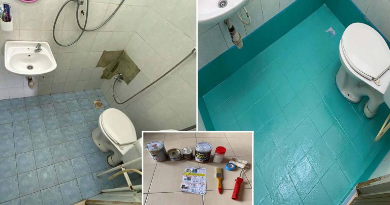 DIY ‘Makeup’ Tandas Guna Epoxy. Boleh Tutup Lubang Celah Mozek & Selesaikan Masalah Lantai Bocor