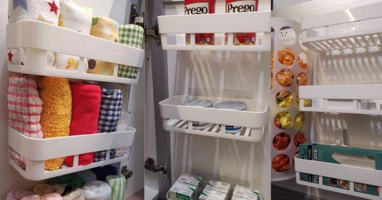 Idea DIY Ruang Simpan Tambahan Di Pintu Kabinet Guna Barang RM2.10 Je. Hasilnya Kemas & Tersusun!