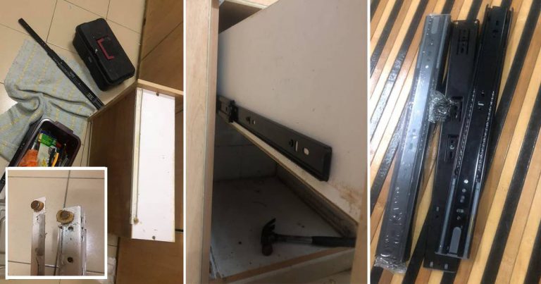 DIY Baiki Drawer Rosak, Susah Nak Buka & Tutup. Cuma Tukar Rail Saja