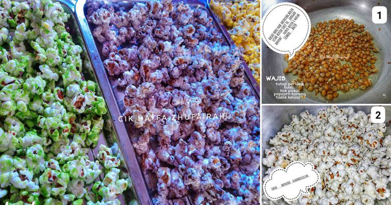Pop Corn Caramel, Kudapan Paling Senang Nak Buat. Jimat Pun Ya!
