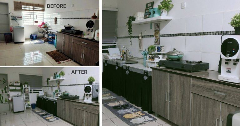 Mudahnya Makeover Dapur Tanpa Kabinet, Hanya Guna Meja Lipat. Sesuai Untuk Rumah Sewa!
