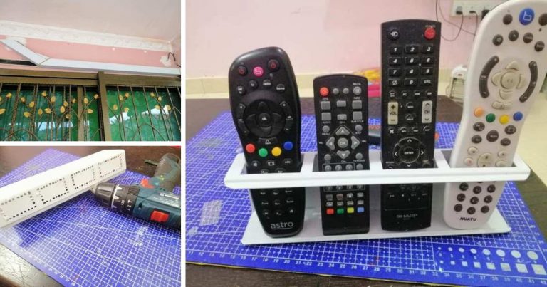 Idea Bijak Guna Lebihan ‘Casing Aircond’ Jadikan Rak, Elak ‘Remote Control’ Terus Hilang