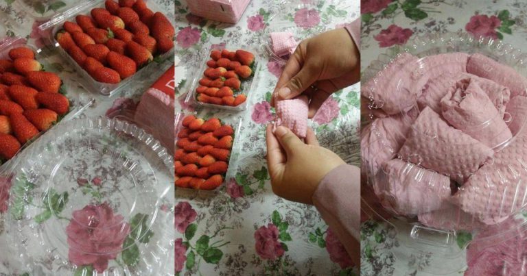 Bungkus Guna Tisu Lepas 2 Minggu Dalam Peti Sejuk, Strawberi Masih Segar, Tak Kulat & Berair!