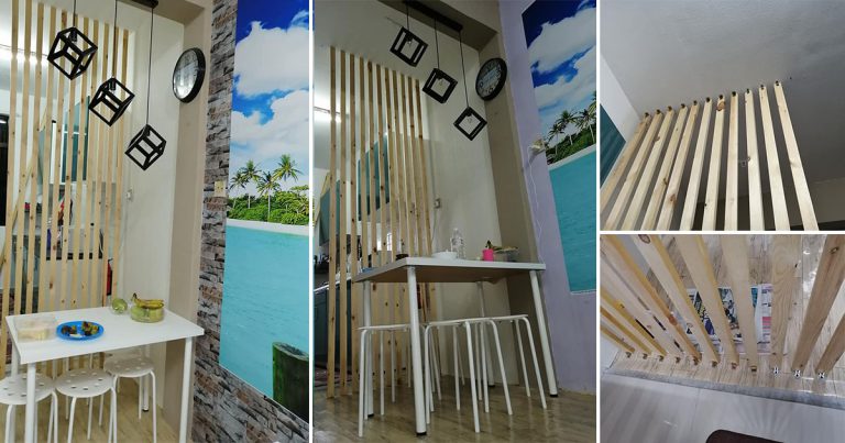 Idea Divider Dari Kayu Pallet Untuk Lindung Ruang Dapur. Mudah Boleh DIY, Modal Pun Tak Banyak