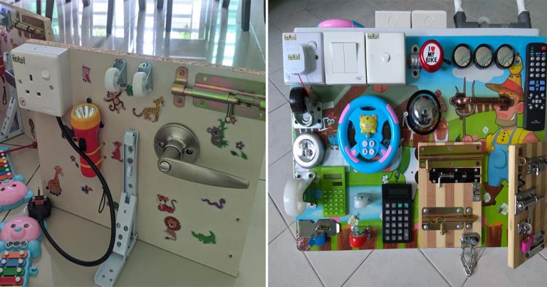 DIY Busy Board Untuk Lekakan Anak, Elak Main Gajet. Baik Untuk Rangsang Deria Anak Juga!