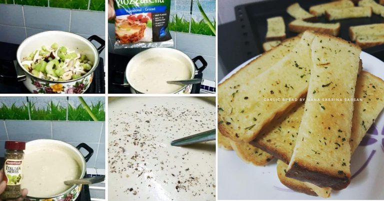 Cara Buat Mushroom Soup Paling Sedap & Senang. Padan Dengan Garlic Bread Guna Roti Keping Saja, Lengkap!
