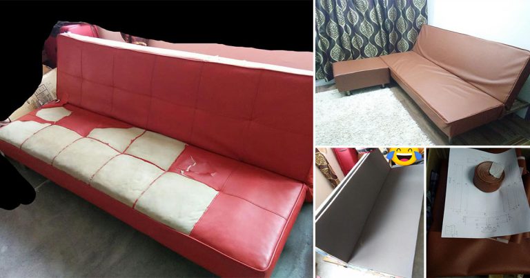 Makeover Sofa Bed Ambil Dari Tempat Buang Sampah, Hasilnya Macam Baru