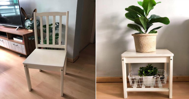 Kerusi Meja Makan Yang Rosak Jangan Buang, Kita Tukar Jadi Side Table