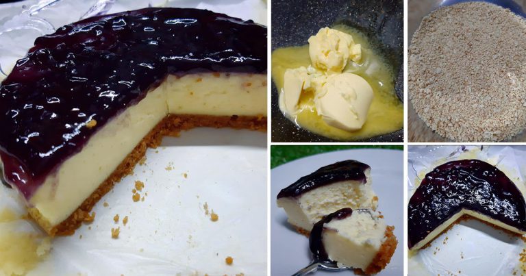 Buat Sendiri Blueberry Cheesecake Modal Tak Sampai RM30 Dapat Sebiji Kek. Rasa Sedap Macam Beli