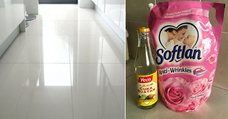 Cuma Guna 5 Titis Cuka & Pelembut Pakaian, Tip Lantai Rumah Berkilat & Wangi