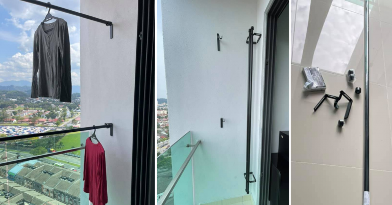 DIY Rod Langsir Jadi Penyidai Kain Di Balkoni, Lepas Pakai Boleh Simpan. Tak Makan Ruang