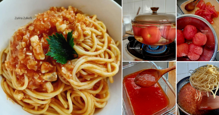 Buat Sendiri Sos Spageti Bolognese Guna Tomato Segar. Lebih Sihat, Kurang Rasa Masam & Berasid