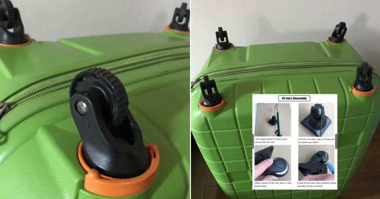 DIY Ganti Roda Bagasi Yang Rosak. Jimat RM60 Kalau Hantar Baiki Di Kedai