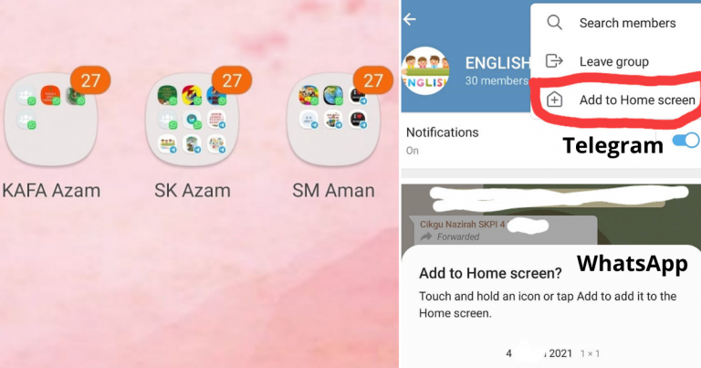 Cara Satukan Grup Chat Sekolah Anak Di WhatsApp & Telegram Dalam Satu Folder di Home Screen