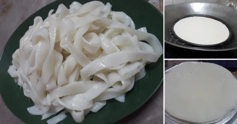Mudah Rupanya Buat Sendiri Kuetiau. Bancuh 2 Jenis Tepung & Kukus!