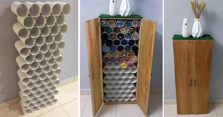DIY Almari Khas Untuk Simpan Koleksi Tudung Yang Banyak. Guna Paip PVC & Plywood Saja
