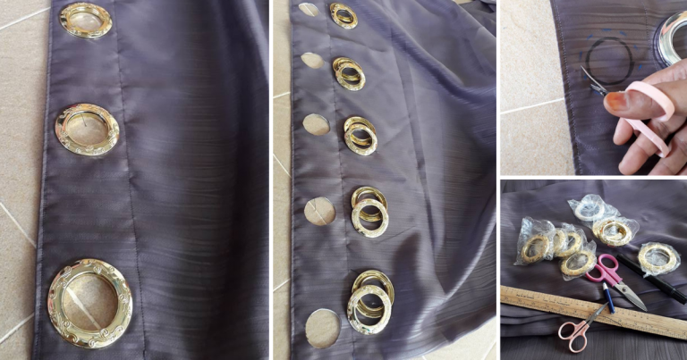 Langkah Mudah Buat Langsir Eyelet, Tebuk Guna Gunting Macam Ni Saja