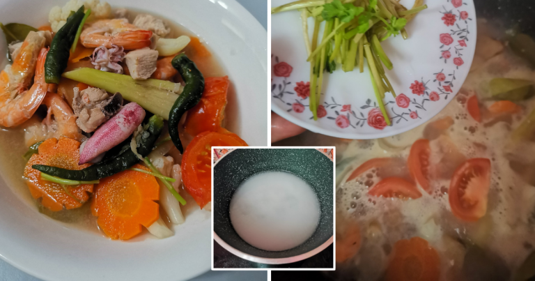 Step By Step Buat Tomyam Putih, Rahsia Sedap Guna Air Basuhan Beras!