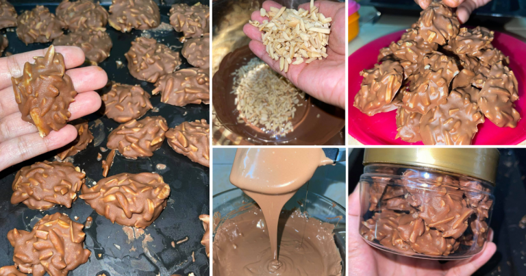 Almond Bersalut Coklat, Sukatan Mudah Buatpun Senang. Sesuai Untuk Yang Baru Cuba Buat Kuih Raya