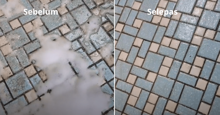 Cara Mudah Bersih Kesan Kotor Pada Lantai Tiles. Sembur & Lap Terus Hilang