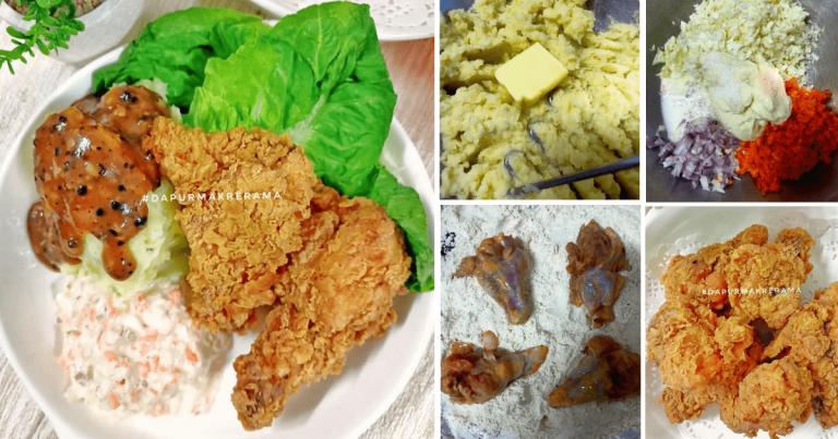 Buat Sendiri Set Ala ‘Snack Plate KFC’. Lengkap Dengan Kentang Putar, Coleslaw & Ayam Goreng Rangup!