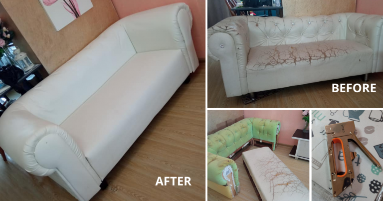DIY Tukar Sarung Sofa Yang Dah Uzur, Modal Tak Sampai RM100. Jimat Dari Beli Sofa Baru!
