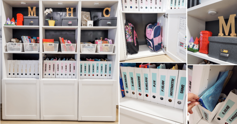 Seorang Anak Satu Rak, Idea Bookstation Ringkas Supaya Peralatan Sekolah Anak Kemas
