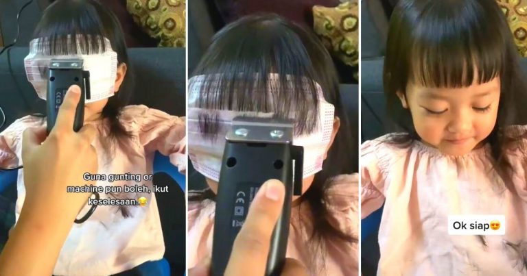 Cara Mudah Potong Rambut Anak Kecil, Guna Facemask. Senang Kerja!