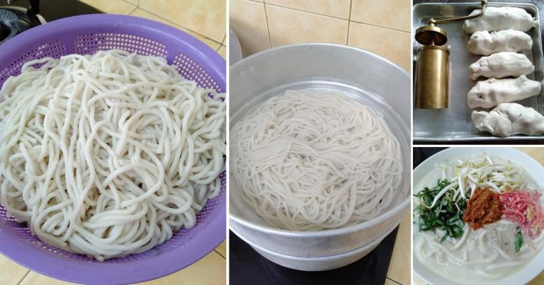 Buat Sendiri Laksa Beras, Mudah Saja. Bancuh Tepung & Kepal, Masuk Dalam Acuan Maruku