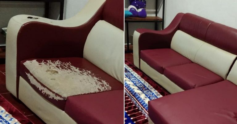 Cara Mudah Baiki Sofa PVC Yang Koyak, Tampal Saja Tak Perlu Tukar Sarung