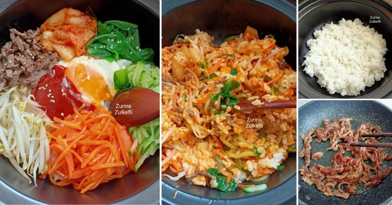 Buat Sendiri Korean Bibimbap. Goreng Sayur, Daging & Gaul, Senang Sangat