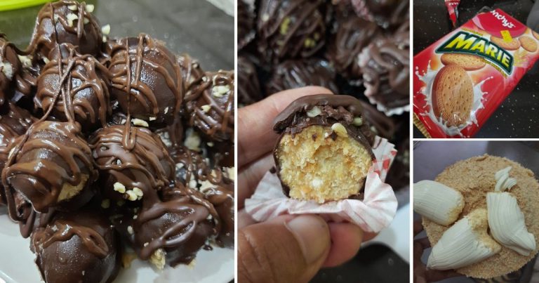 Cuma Kisar Biskut Marie, Gaul, Sejukkan. Mudah Sangat Buat Bebola Coklat Cheese Ini, Tak Perlu Bakar Pun
