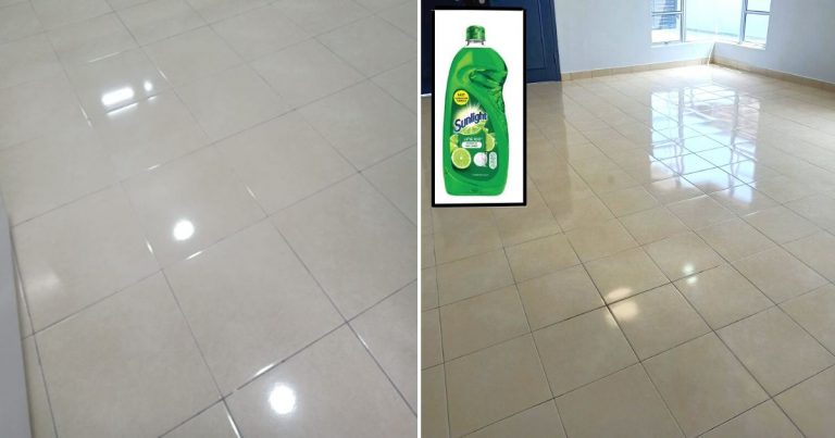 Rupanya Boleh Guna Pencuci Pinggan Untuk Bersih Lantai Tiles. Hasilnya Memang Berkilat