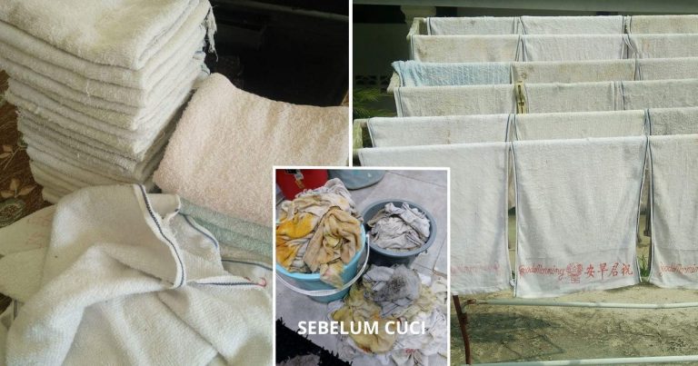 Cara Betul Basuh Kain Lap & Tuala Dapur Supaya Kotoran Degil Semua Hilang, Putih Bersih Hasilnya