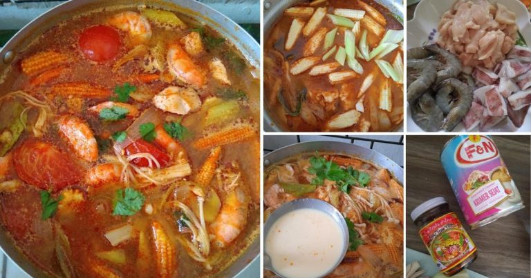 Buat Sendiri Tomyam Campur Seperiuk, Kuah Masam-Masam & Pedas. Guna Pes Ini Confirm Sedap!
