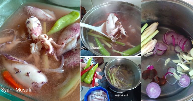 Cara Buat Sotong Rebus Serai. Lauk Mudah Masak Yang Sedap, Rasa Unik & Segar