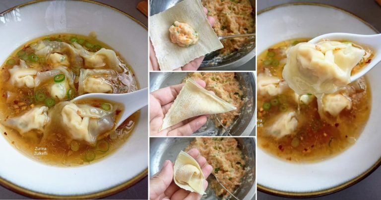 Buat Sendiri Sup Wantan, Lagi Sedap Sebab Wantan Homemade. Nak Buat Pun Mudah